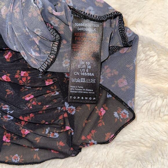 Topshop Layered Sweetheart Neckline Crop Top | Sz 6 - Picture 7 of 7